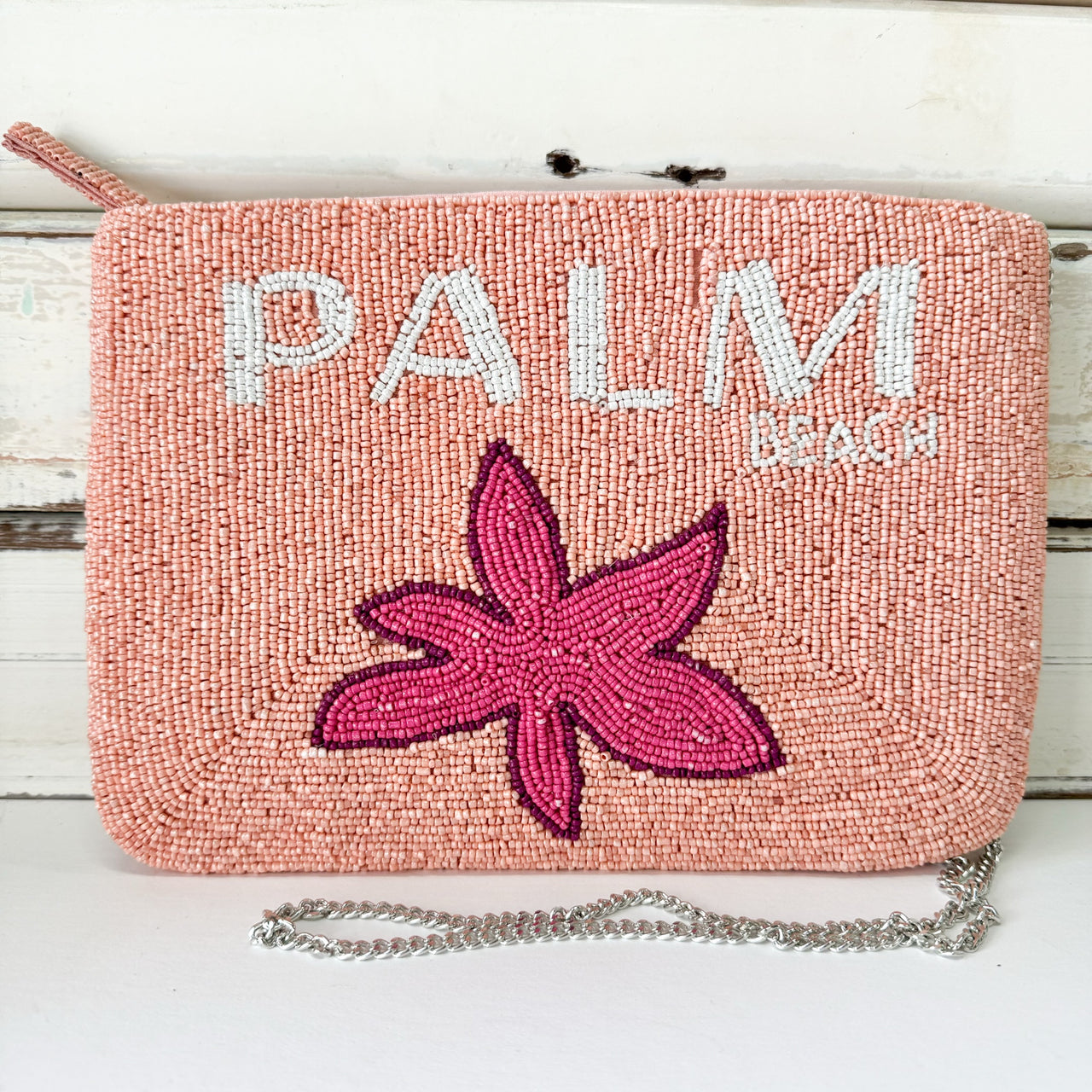 Palm Beach Beaded Clutch Bag