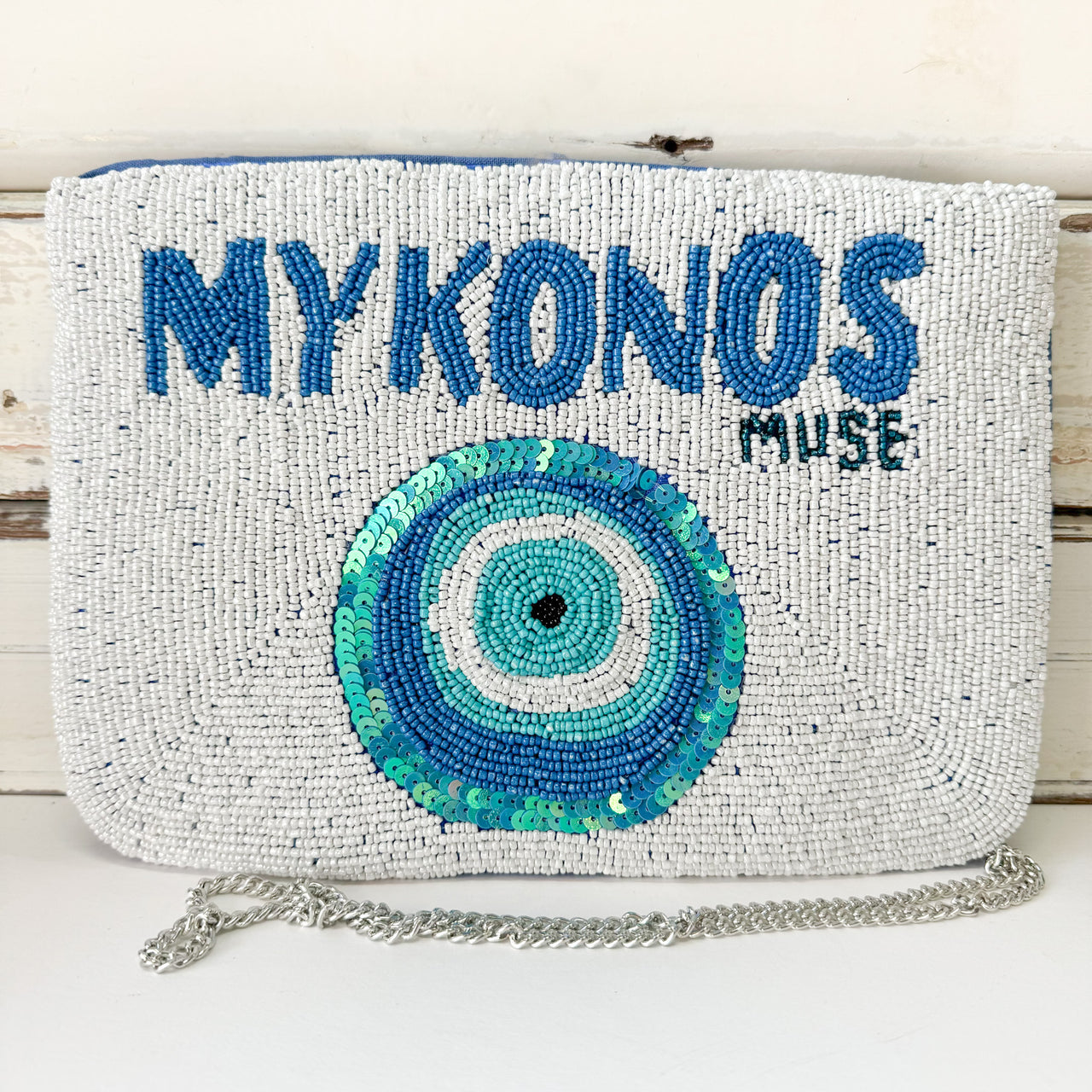 Mykonos Beaded Clutch Bag