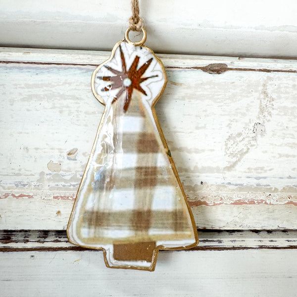 Bronze Crisscross Xmas Tree Ornament