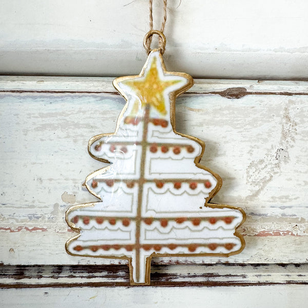 Gold Star Xmas Tree Decoration