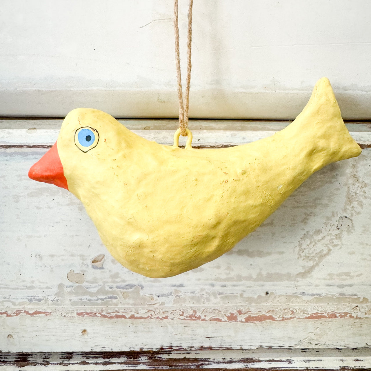 Papier Mache Yellow Bird