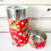 Tea Canister Hanayose Red