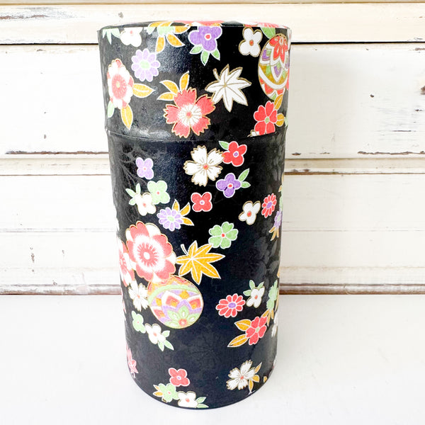 Tea Canister Hanayose Black