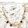 Tourmaline & Citrine Gold Charm Necklace