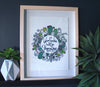 Warm Sunshine Mandala Print - A4 Shadow Framed