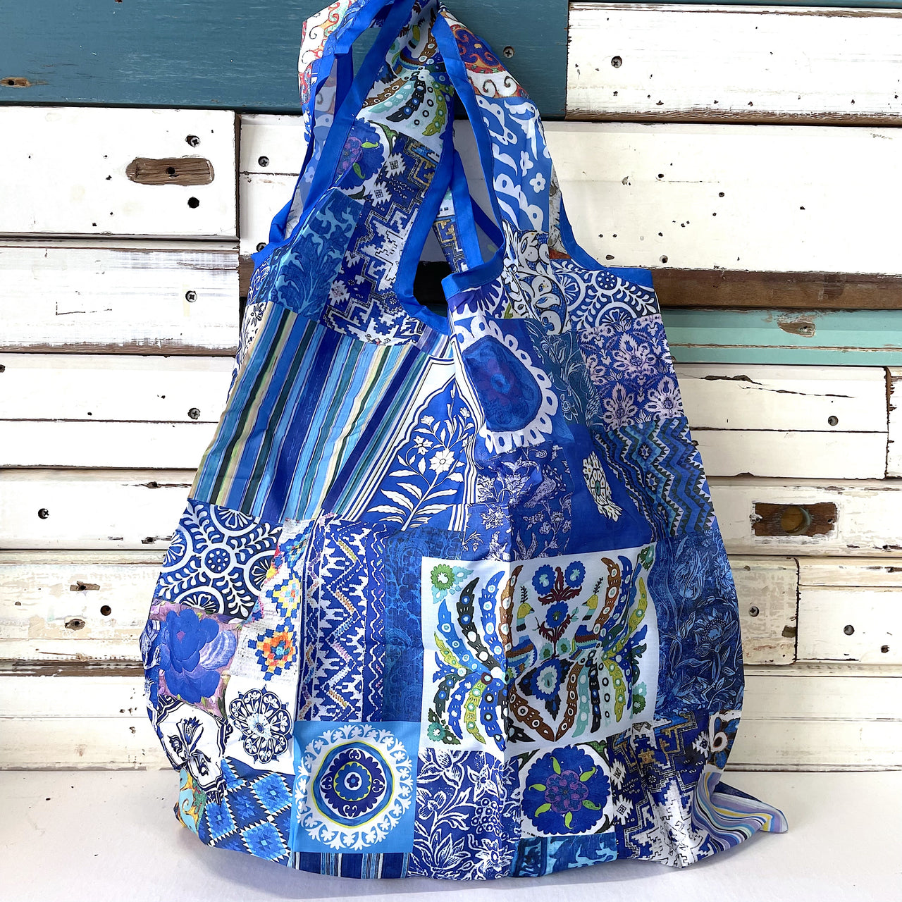 Fold Up Shopping Bag - Blue Nomad