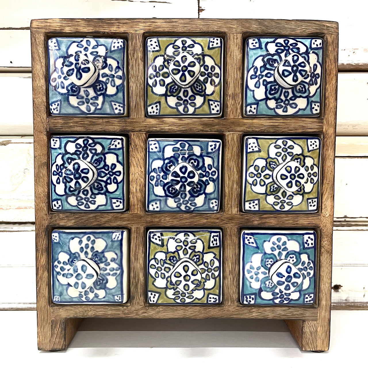 Blue 9 Drawer Box