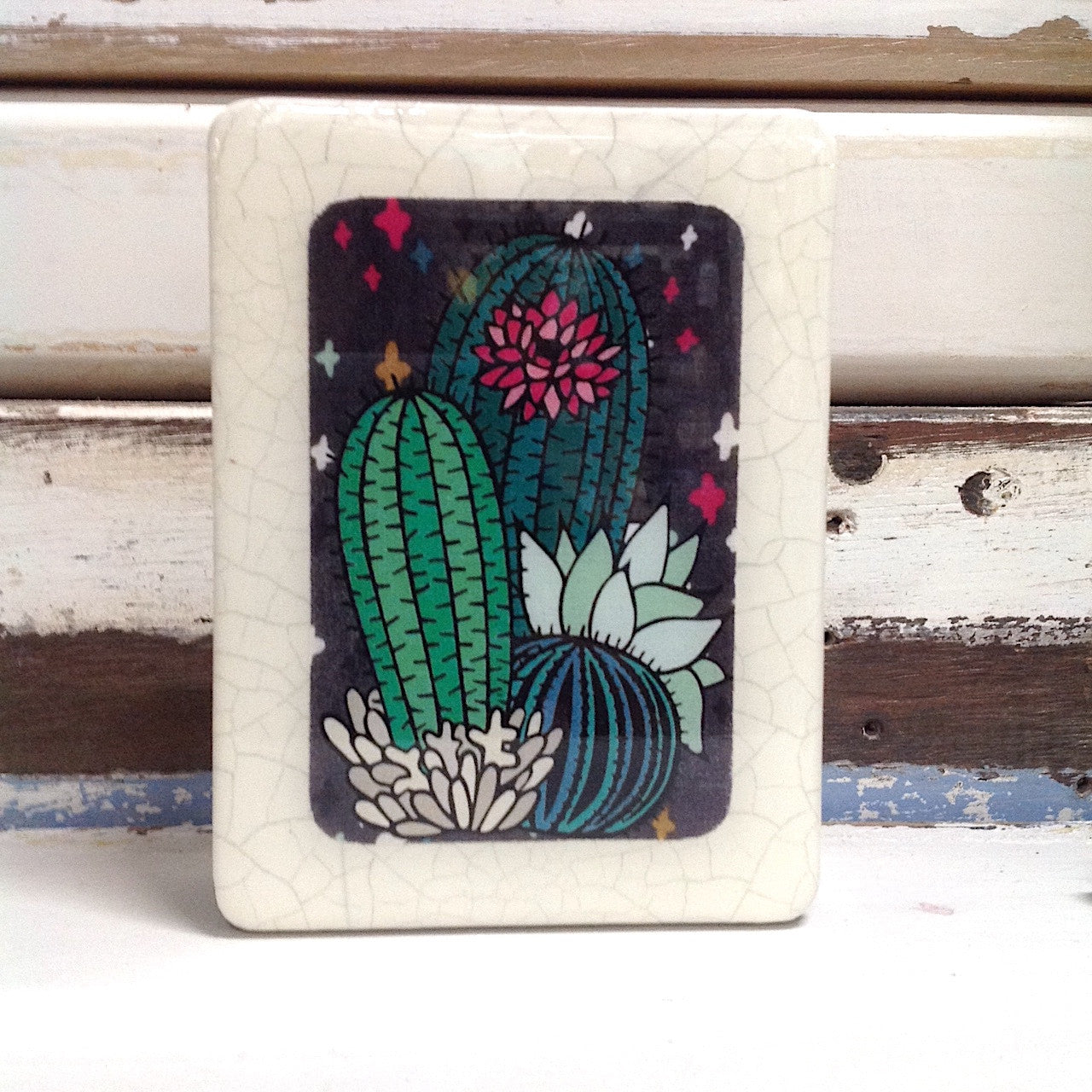 Mini Woodblock - Cactus Fiesta