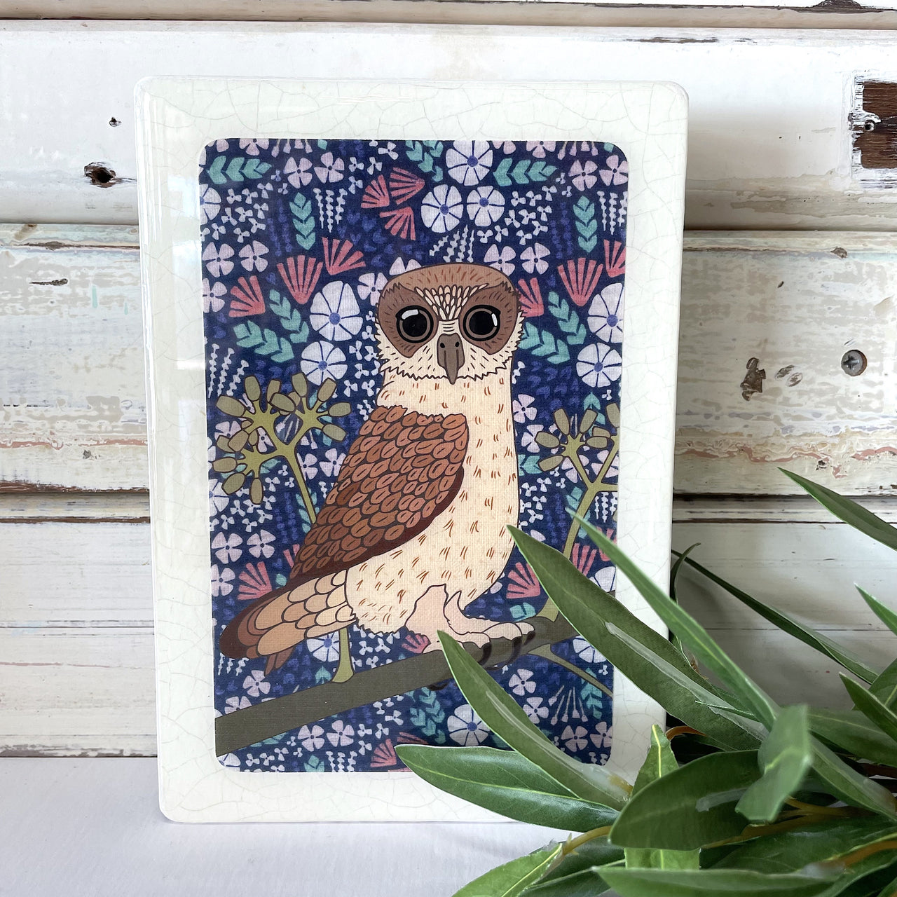 Medi Woodblock - Bookbook Owl