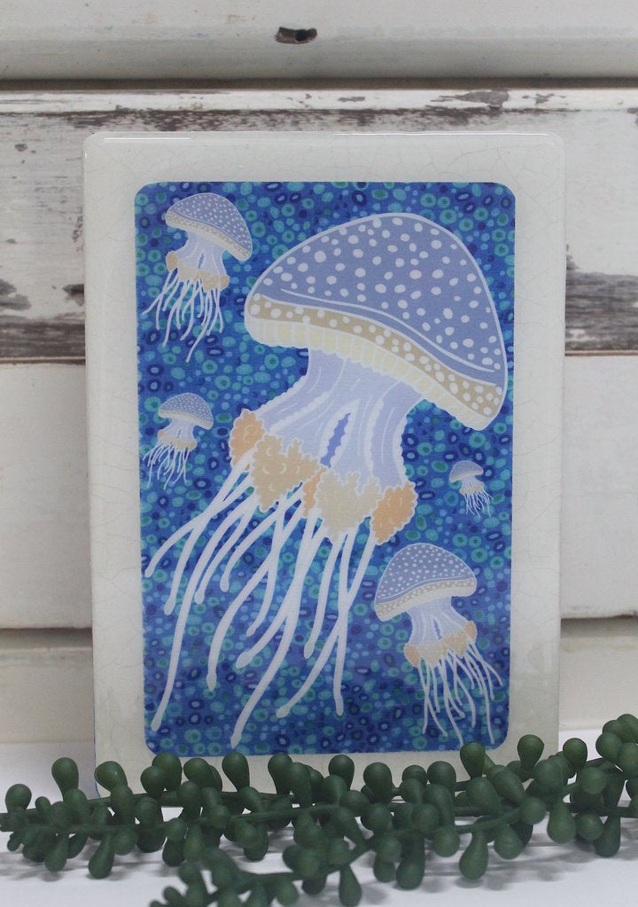 Medi Woodblock - Abrolhos Jellyfish